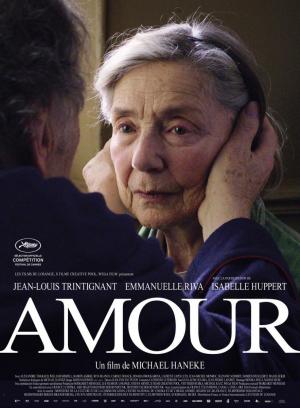 Afiche de la película donde se ve a una mujer mayor mirando a su esposo que le sujeta la cara con las dos manos.